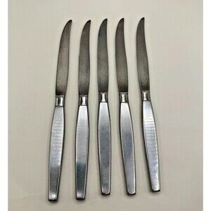 Community Stainless by Oneida Frostfire Serrated Steak Knives 5 PC Flatware MCM